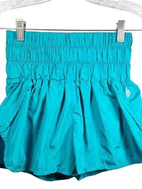 FP Movement by Free People Teal Smocked Waist Shorts